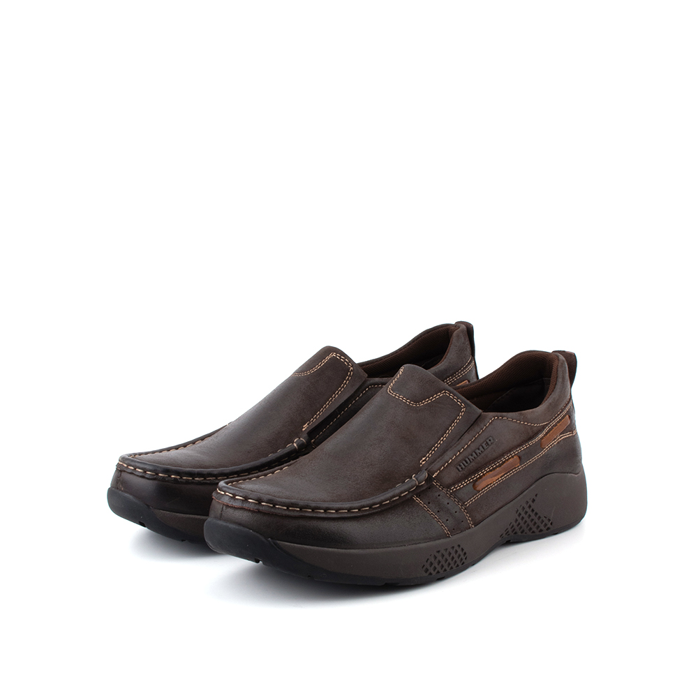 HUMMER Mens Hunter Leather Casual Slip on Shoes-H5224-RS1-33-COFFEE |  Popular Recommendation | Larrie Concept Store
